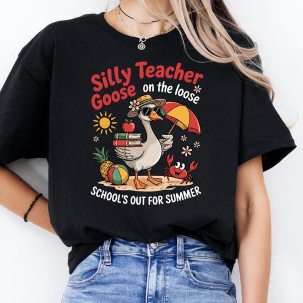 Last Day of School Teacher Goose Shirt - Picture 1 of 3